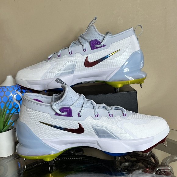 Nike Force Zoom Trout 9 Elite Mens Size 7 Baseball Cleats FV4575-106 White Multi main image 6
